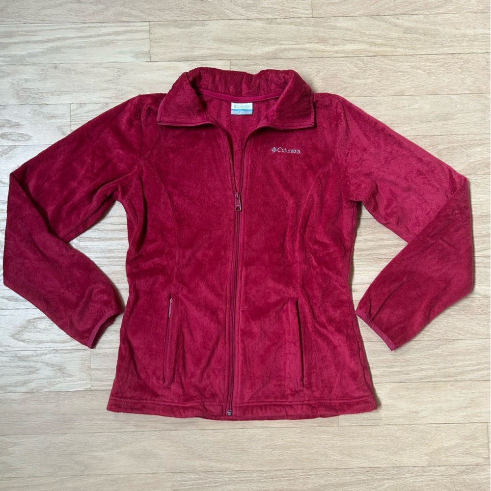 Red Columbia Fleece Zip Up Jacket